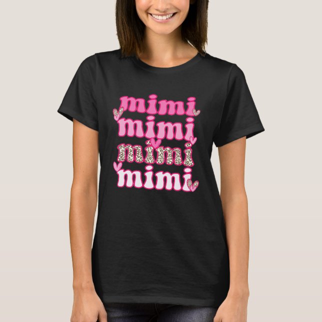 Heart Leopard Valentineu2019s Day One Loved Mimi T-Shirt (Front)