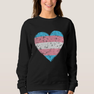Heart LGBT Pride Month Retro LGBTQ Transgender Fla Sweatshirt