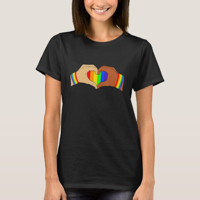 Heart LGBT Rainbow Flag LGBTQ Gay Pride Month Mela T-Shirt (Front)