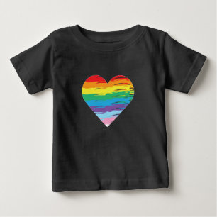 HEART LGBTQIA Rainbow Flag, Gay Pride T-Shirt 