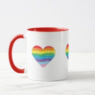 HEART LGBTQIA Rainbow Flag, Pride Letter Mug