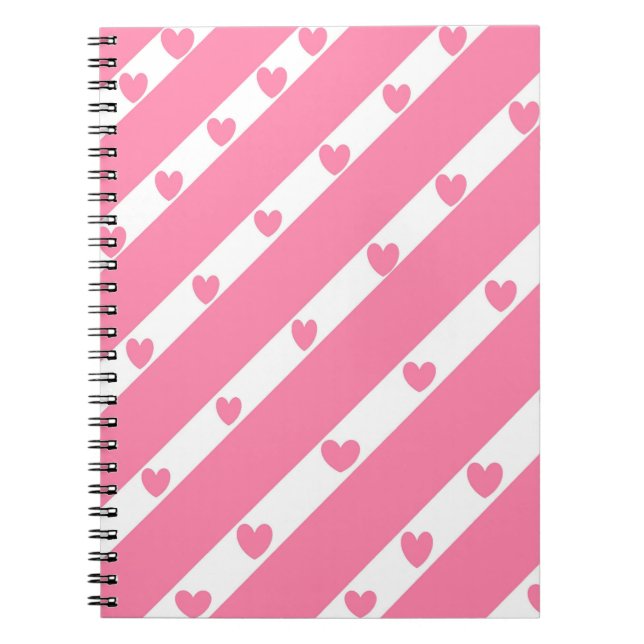 Heart Lines Pink Notebook (Front)