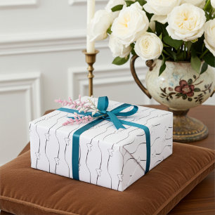 Heart Link, Black and White Wrapping Paper