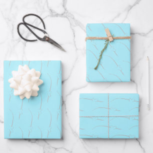 Heart Link on Medium Turquoise Wedding Engagement Wrapping Paper Sheet