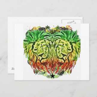 HEART LION RASTA POSTCARD