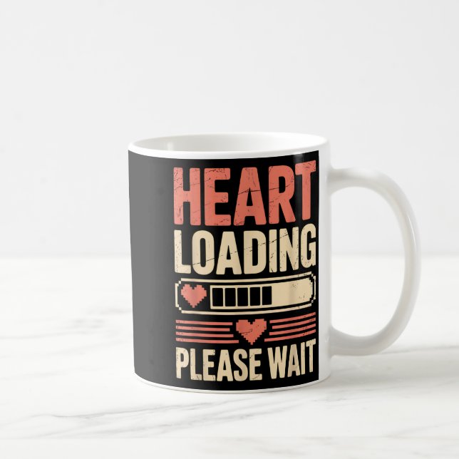 Heart Loading Please Wait Retro Xel Valentine Humo Coffee Mug (Right)
