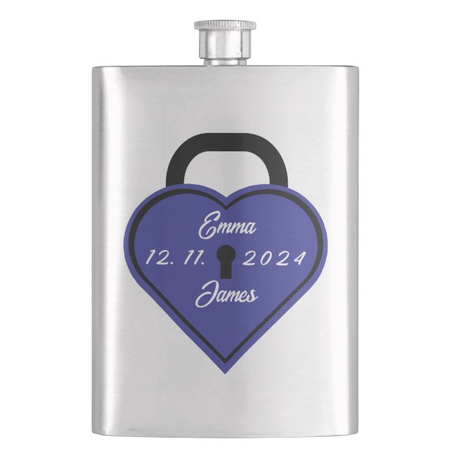 Heart lock hip flask (Front)