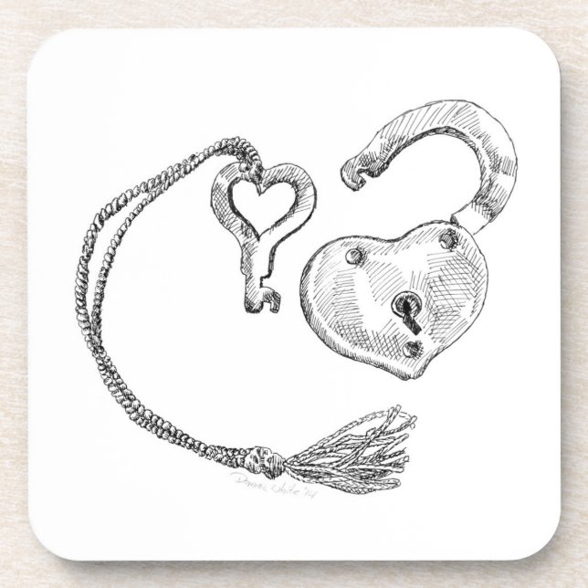 Heart Lock & Key Coaster (Front)