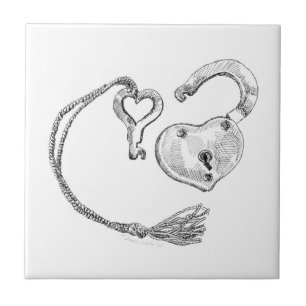Heart Lock & Key Tile