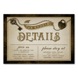 Heart Lock + Skeleton Key Reception + Hotel Cards