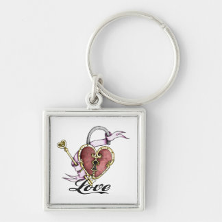 Heart Lock Tattoo Valentine Key Chain