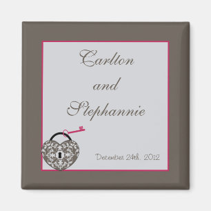 Heart Lock Wedding Magnet Favour