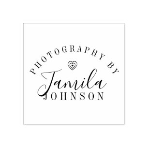 Heart Logo Photography Artist Studio Rubber Stamp