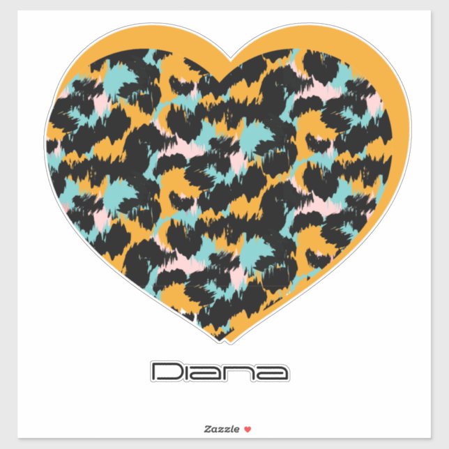 Heart Logo Text Name Business Car Sticker (Sheet)