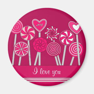 Heart Lollipops Design magnet