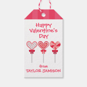 Heart Lollipops Personalised Valentine's Gift Tags