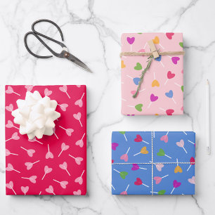 Heart Lollipops - Wrapping Paper Trio