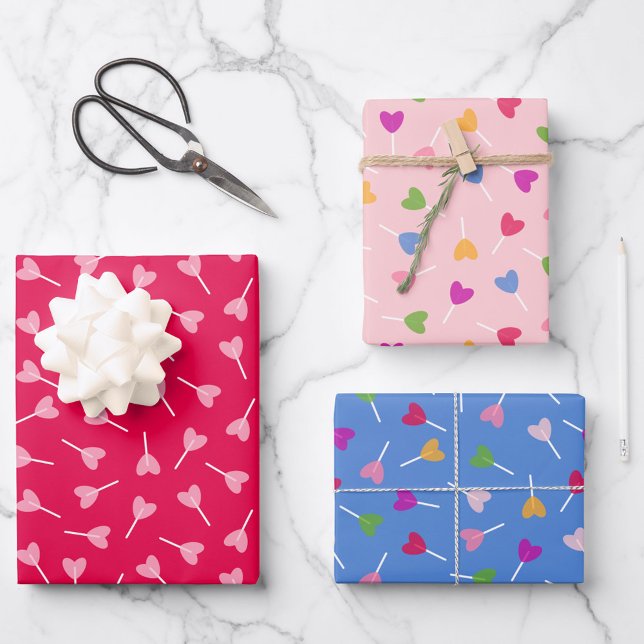 Heart Lollipops - Wrapping Paper Trio (Creator Uploaded)