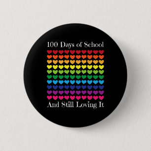 Heart Love 100 Days Of School Teacher Boy Girl Gi 6 Cm Round Badge
