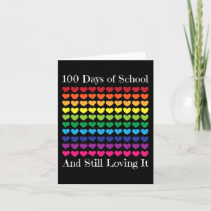 Heart Love 100 Days Of School  Teacher Boy Girl Gi Card