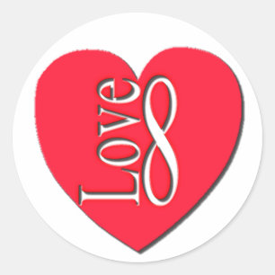 Heart Love (8) Infinity Classic Round Sticker