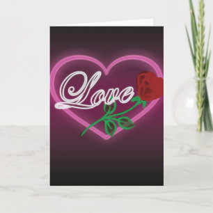 Heart, Love and Rose Greeting Card