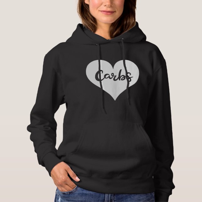 Heart Love Carbs Bread Gym Yoga Workout Mens Women Hoodie (Front)