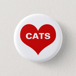 Heart (Love) Cats 3 Cm Round Badge