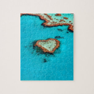 Heart Love Coral Reef Water Ocean Blue Tropical Jigsaw Puzzle