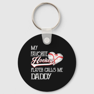 Heart Love Cute Favorite Hockey Player Calls Me Da Key Ring