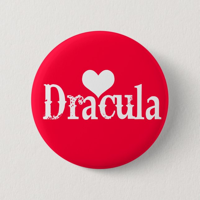 Heart (love) Dracula 6 Cm Round Badge (Front)