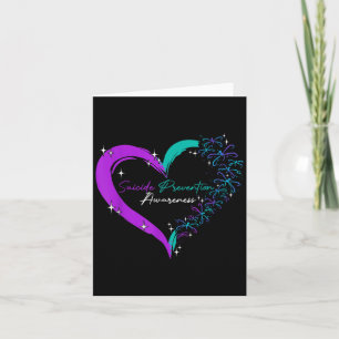 Heart Love Dragonfly Suicide Prevention Awareness  Card