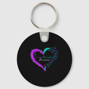Heart Love Dragonfly Suicide Prevention Awareness Key Ring