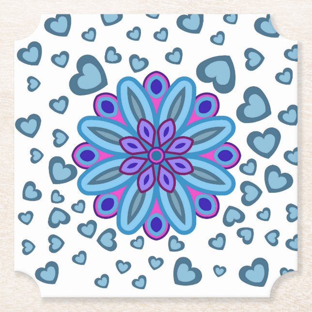 HEART LOVE GIRLFRIEND WIFE ANNIVERSARY GIFT PARTY  PAPER COASTER (Front)