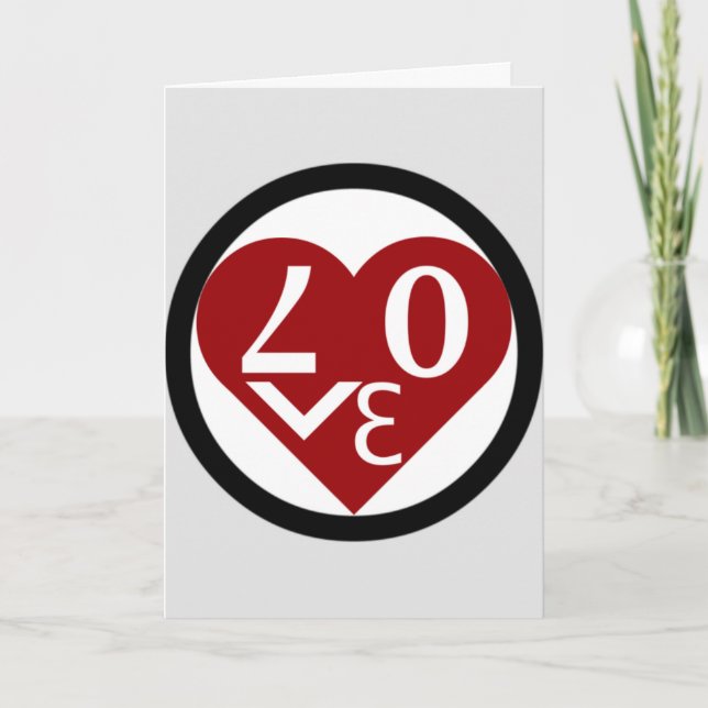 Heart Love greeting card "Be My Valentine" (Front)