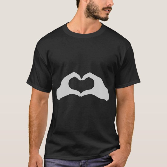 Heart Love Hands Sign Kids Valentines T-Shirt (Front)