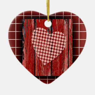 heart love hearts custom personalise Anniversaries Ceramic Tree Decoration