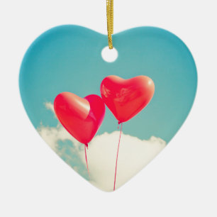 heart love hearts custom personalise Anniversaries Ceramic Tree Decoration