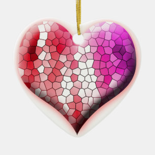 heart love hearts custom personalise Anniversaries Ceramic Tree Decoration