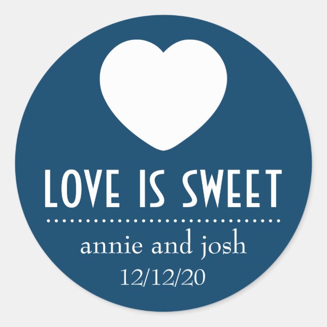 Heart Love Is Sweet Labels (Navy Blue) (Front)