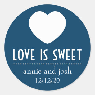 Heart Love Is Sweet Labels (Navy Blue)