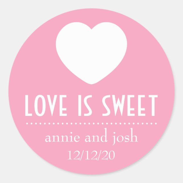 Heart Love Is Sweet Labels (Pink) (Front)