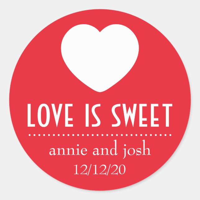 Heart Love Is Sweet Labels (Red) (Front)