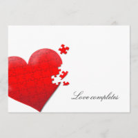 heart love jigsaw puzzle invitation
