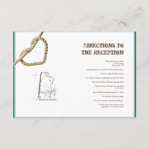 Heart Love Knot Western Wedding Directions Enclosure Card
