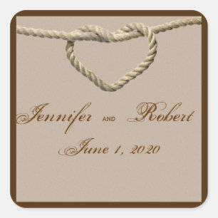 Heart Love Knot Western Wedding Envelope Seal