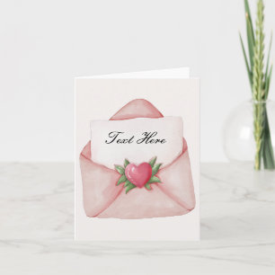 Heart love letter custom text card