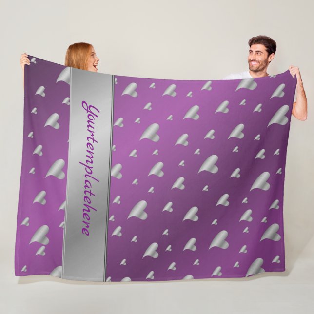 heart, love, metal,  metallic,  valentine,  romanc fleece blanket (In Situ)