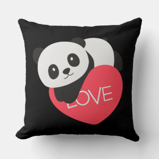 Heart Love Panda Cushion