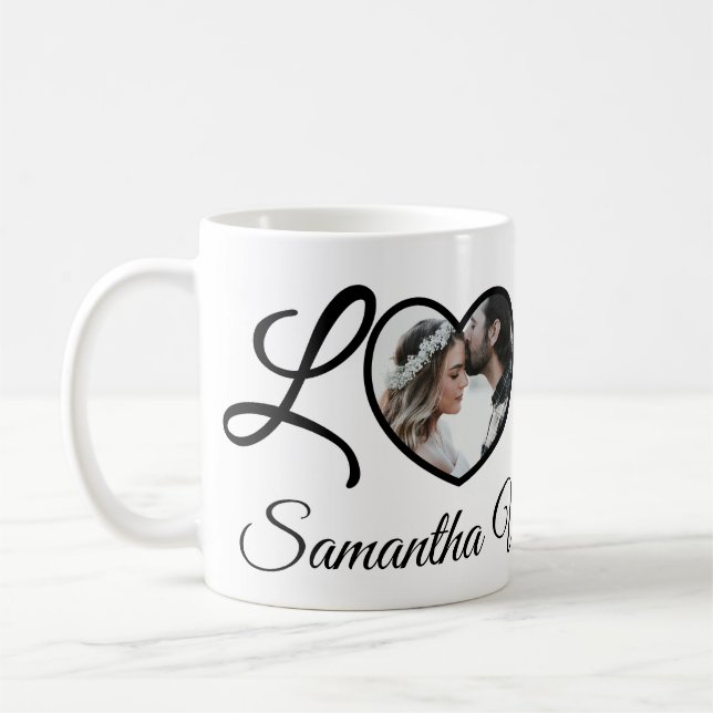 heart love personalised valentine's day gift  coffee mug (Left)